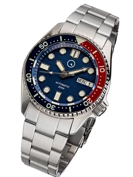 Islander 38mm Automatic Dive Watch with Solid-Link Bracelet, AR Sapphire Crystal, and Luminous Sapphire Bezel Insert #ISL-49