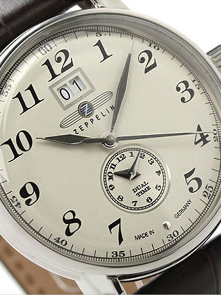 Graf Zeppelin German Made, Dual Time, Big Date Watch with Two Crowns. #7644-5