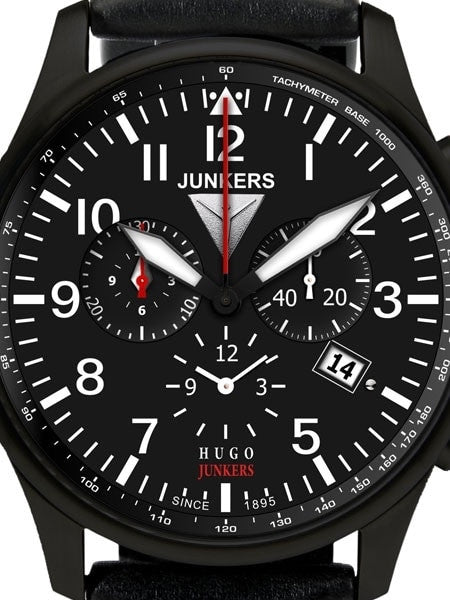 Junkers Hugo Junkers Series 12-Hour Totalizer Chronograph Watch with Alarm #6680-2