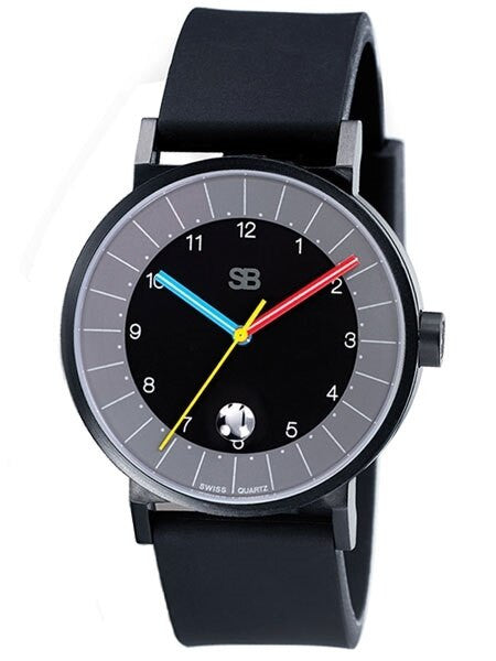 SB Swiss Quartz Watch with a 42mm Black Ion SS Case and a Sapphire Crystal #SB14.1-B