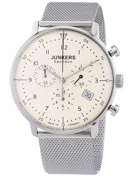 Junkers Bauhaus Quartz Chronograph Watch with Domed Hesalite Crystal #6086M-5