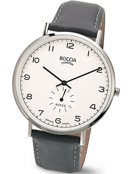 Boccia Mens Thin Quartz Watch with 42mm Titanium Case and a Sapphire Crystal #3592-01