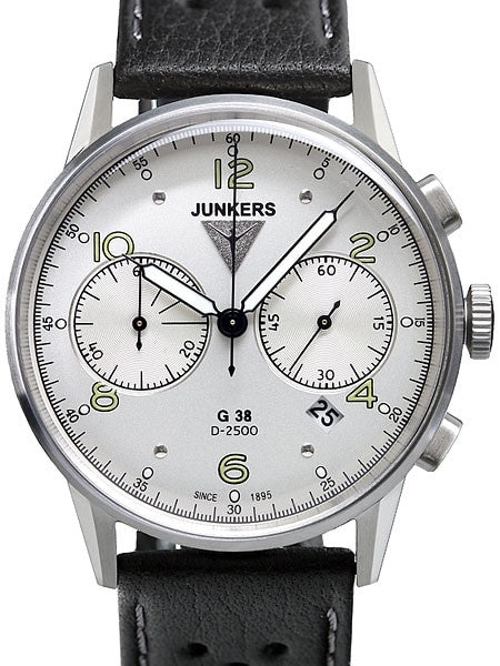 Junkers G38 Silver Dial, Quartz Chronograph with 60-Minute Timer #6984-1
