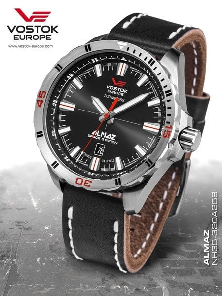 Vostok-Europe Almaz 24-Jewel, Automatic Watch with Black Dial #320A258