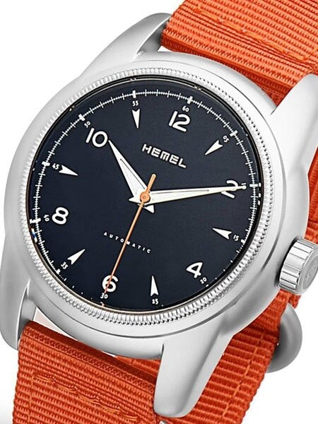 HEMEL Arrowhead Automatic Military-Styled Watch with Bead Blasted Case and Sapphire Crystal #HM3B