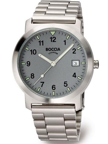Boccia Thin Mens Quartz Watch with 37mm Titanium Case and Titanium Bracelet #3545-02