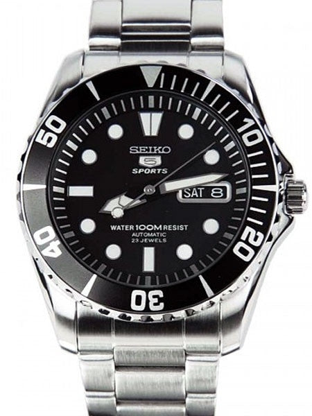 Seiko 42mm Sports 5, 23-Jewel Automatic Watch with Day and Date Window #SNZF17K1