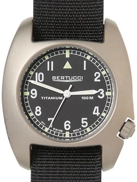 Bertucci D-1T Titanium Field Watch with Black Nylon Strap #17005