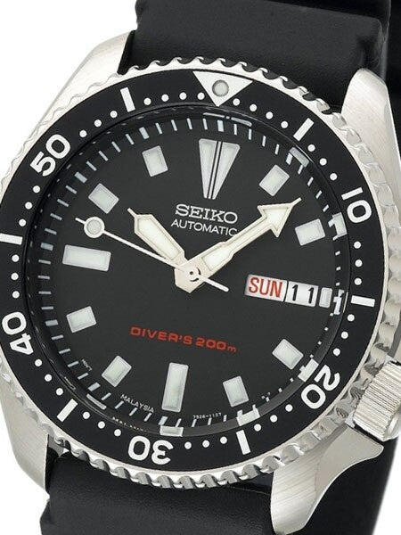 SEIKO 北米限定ブラックボーイ skx173 Seiko Black 21-Jewel Automatic Dive Watch with Rubber Strap