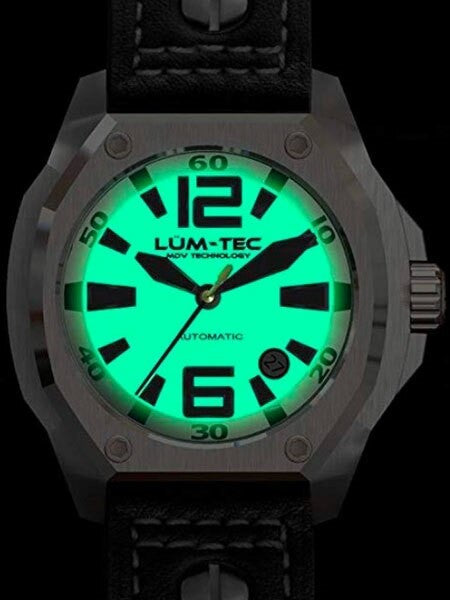 Lum-Tec 44mm V5 High-Beat Automatic Watch with Luminous Dial, AR Sapphire Crystal #V5