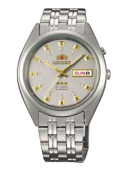 Orient Automatic Watch with Grey Dial, Day-Date and SS Bracelet #EM0401NK