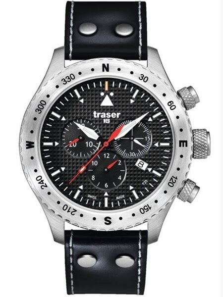 Traser Jungmann Aviator Chronograph Watch with Sapphire Crystal, 12-hour Totalizer #100384