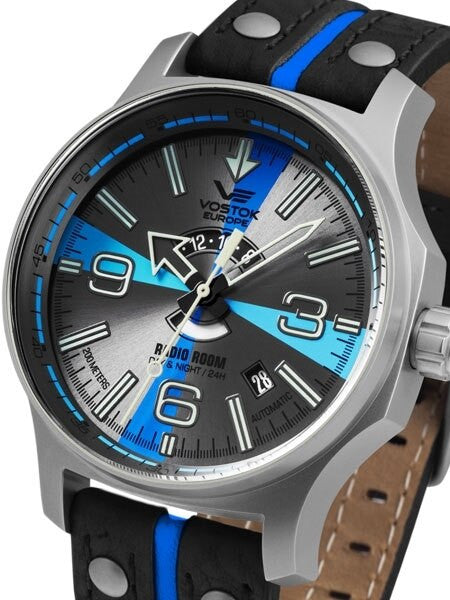 Vostok-Europe Radio Room, 32-Jewel Automatic Watch with Grey-Blue Dial #595A534