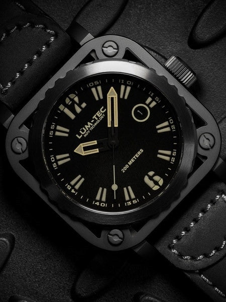 Lum-Tec G9 Watch with Sapphire Crystal and Skeletal Case Design #G9-Phantom