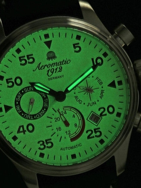 Aeromatic 1912 Automatic Calendar Watch with Luminous Dial #A1419