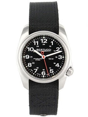 Bertucci A-1S Black Dial Stainless Steel Watch with Black Nylon Strap #10004