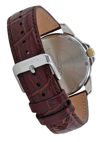 Seiko Core Series Solar Watch with 40mm Stainless Steel Case and Leather Strap #SNE102