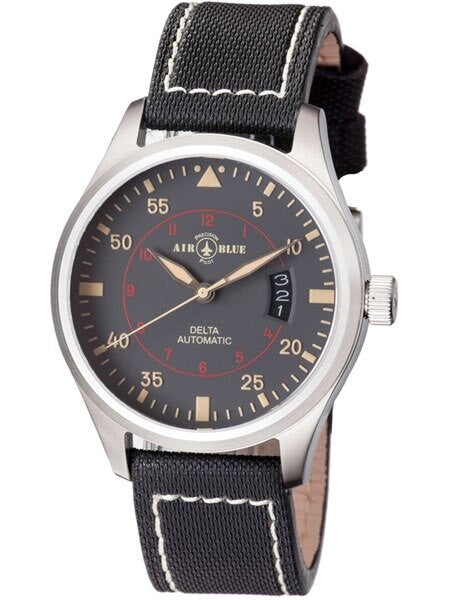 Air Blue Delta Automatic Pilot Watch with 44mm Case, Sapphire Crystal #DELTAAUTOSSGREY