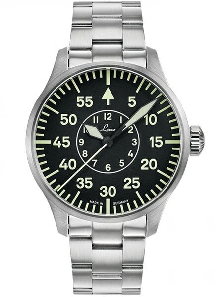 Laco 42mm Faro Type-B Dial Automatic Pilot Watch, Sapphire Crystal #861891