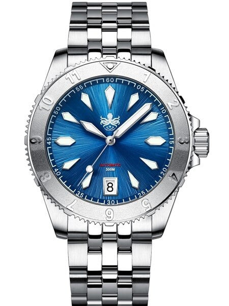 Scratch and Dent - PHOIBOS Blue Voyager 300-Meter Automatic Dive Watch with Double Dome AR Sapphire Crystal #PY026B