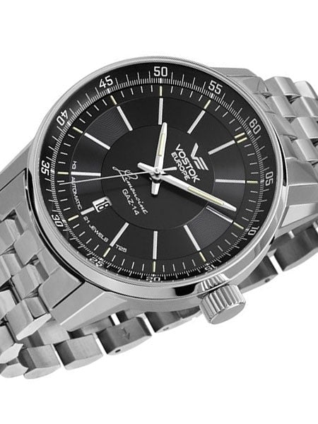 Vostok-Europe GAZ Limo Black Dial Watch with Trigalight Illumination 5651137B