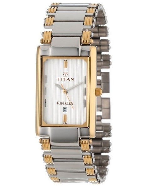 Titan Two-tone Dress Watch with Precision Quartz Movement and Matching Bracelet #1234BM01