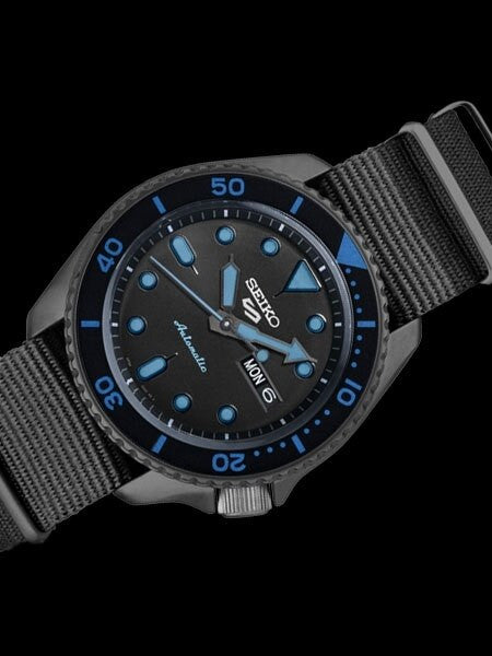 Seiko 5 Sports 24-Jewel Automatic Watch with Black Dial and Black PVD Case #SRPD81