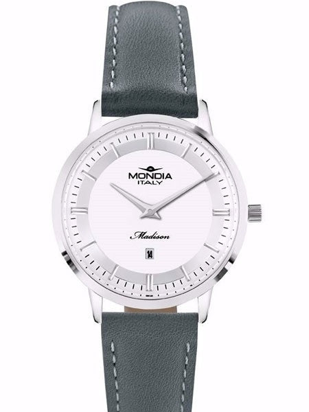Mondia Women's Madison Quartz Dress Watch with Matching Leather Strap #MI-771-SS-11SLSL-CP