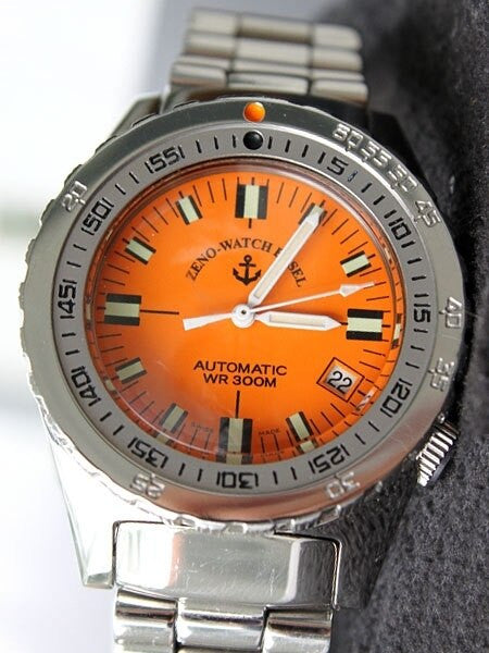Zeno Army Dive Watch with Orange Dial and Swiss ETA Automatic Movement #465N-A5M