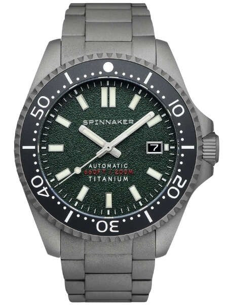 Spinnaker Tesei Titanium Automatic 200 Meter Dive Watch With Green Dial SP-5084-33