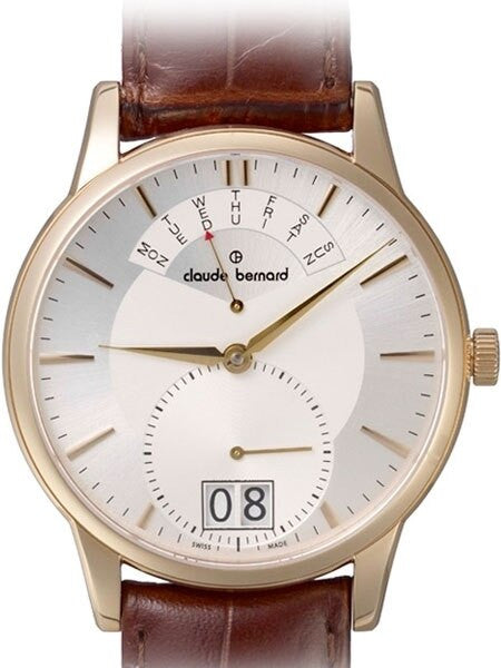 Claude Bernard Unique and Stylish Big Date and Pointer Day Watch #34004-37R-AIR