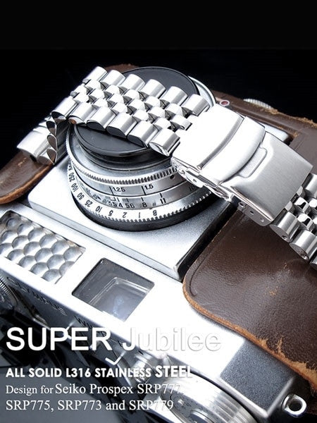 Strapcode 22mm Super-J "Louis" 316L Stainless Steel Watch Bracelet for Seiko New Turtle Watches #SS221803B046