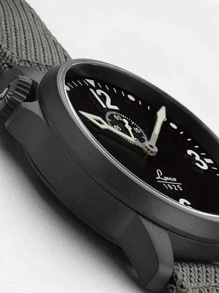 Laco Spirit of St. Louis Type C Dial Automatic Pilot Watch with PVD Case and Sapphire Crystal #861909