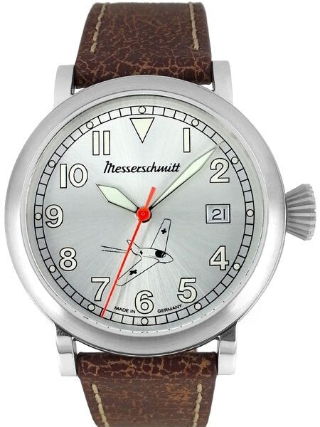Messerschmitt Fliegeruhr Watch with Sunburst Silver Dial #ME-163-SIL