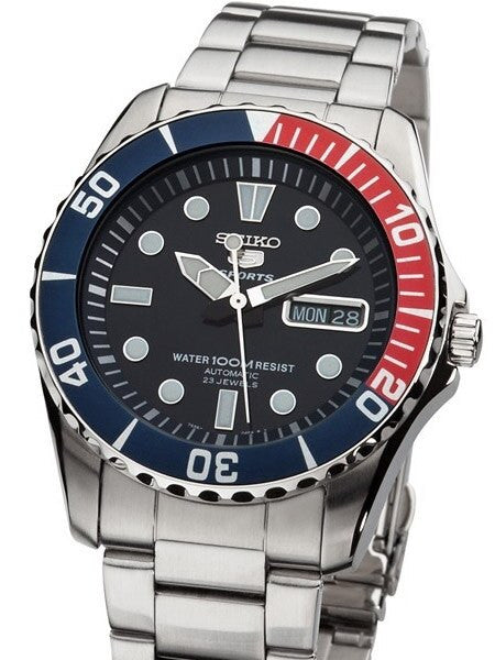 Seiko 42mm Sports 5, 23-Jewel Automatic Watch with Day and Date Window #SNZF15K1