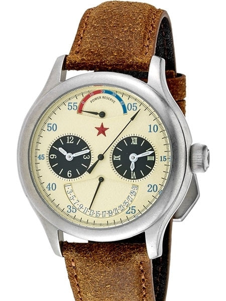 Red Star Dual-Time Automatic Watch with 42-Hour Power Reserve, Retrograde Date #6202G-2545C