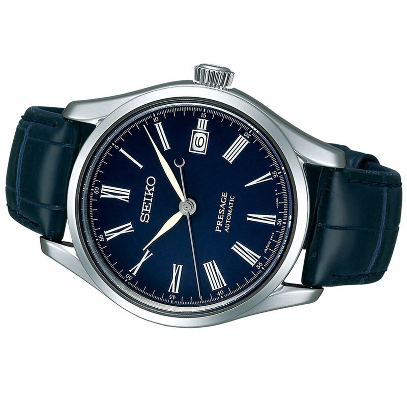 Seiko Presage Automatic Dress Watch with Blue Enamel Dial, AR Sapphire Crystal  #SARX053
