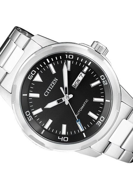 Citizen Automatic Black Dial Watch with Stainless Steel Bracelet #NH8370-86E