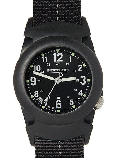 Bertucci DX3?« PRO-GUARD?äó Resin Watch, Dash-Striped Nylon Strap, Black Dial - 11068