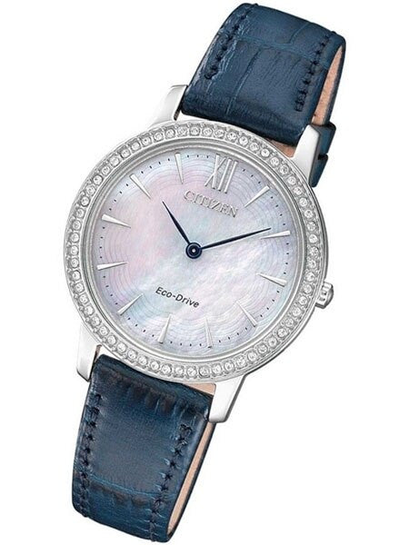 Citizen Ladies Eco-Drive Watch with MOP Dial and Swarovski Crystals #EX1480-15D