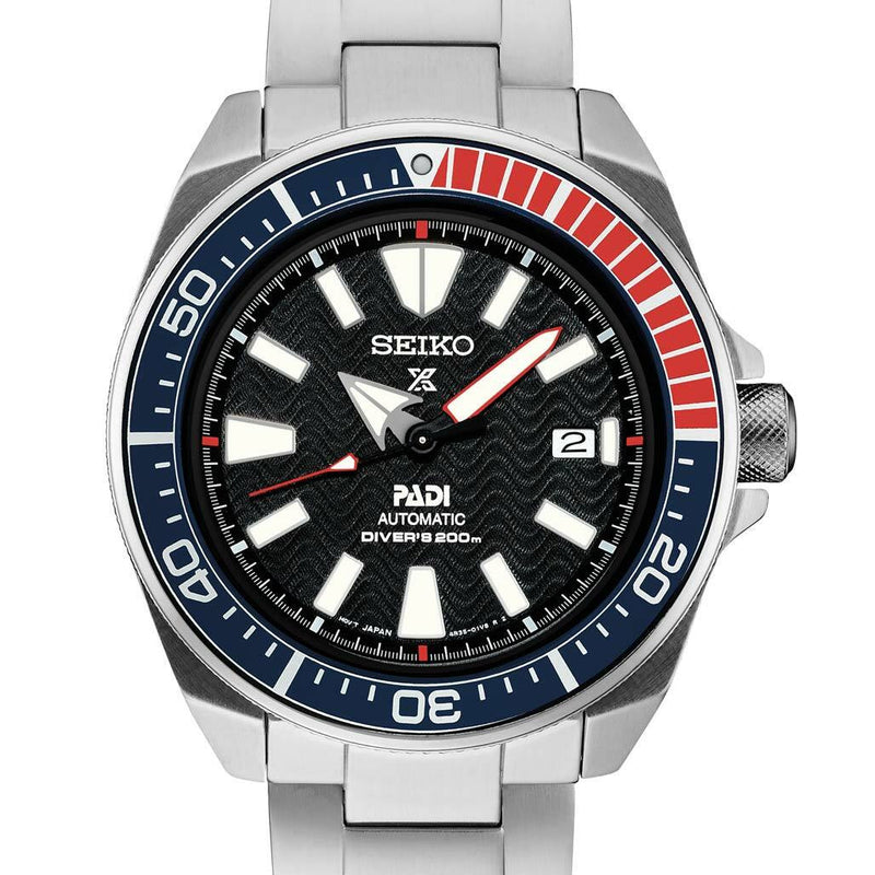 Seiko Samurai Prospex PADI Automatic Dive Watch with Stainless Steel Bracelet #SRPF09