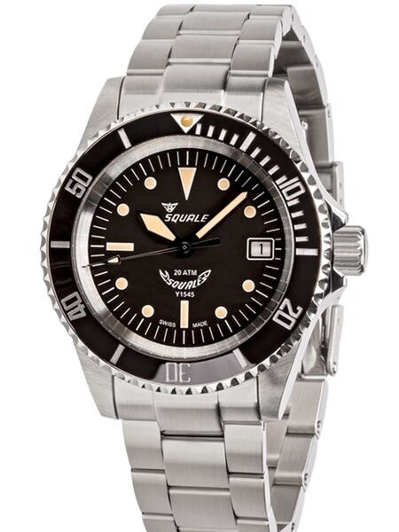 Scratch and Dent - Squale 200 meter Swiss Automatic Dive watch with Ceramic Bezel, Domed AR Sapphire Crystal #1545-ORIG