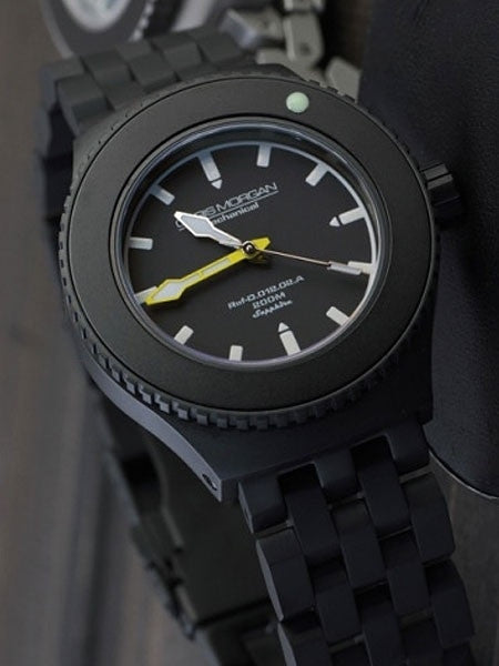 Obris Morgan Nevon Automatic Grey Dial PVD Watch with Robust Bracelet #NEVON-BPGY