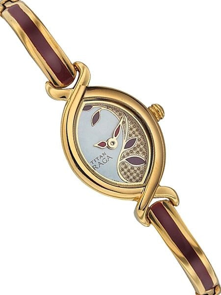 Titan Ladies Raga Jewelry Inspired Gold-Tone Quartz Watch with Bracelet #2251YM24
