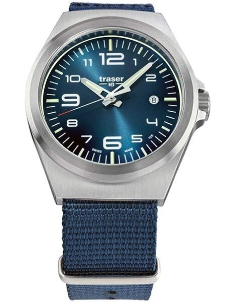Traser P59 Essential M Blue Dial Watch w/Trigalight + SuperLuminova #108216