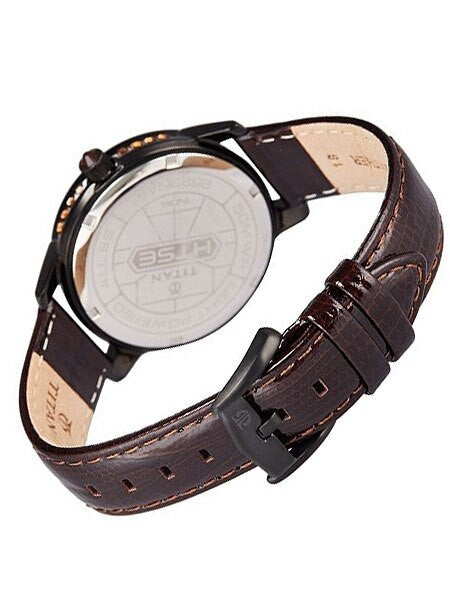 Titan HTSE Ladies Solar Powered Quartz Watch with Swarovski Crystals and Leather Strap #2523NL01