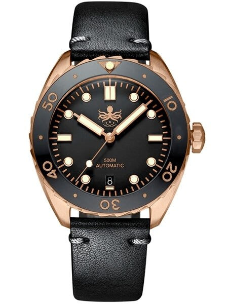PHOIBOS Eagle Ray 500-Meter Swiss Automatic Dive Watch with Bronze Case, DD AR Sapphire Crystal #PY018D