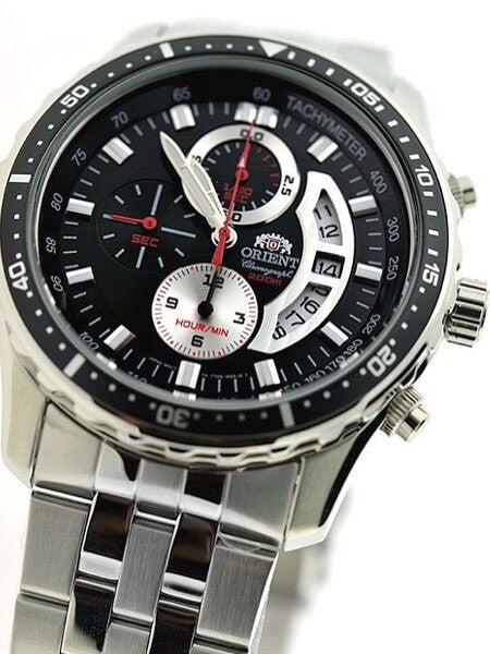 Orient Cayenne Sport Diver Chronograph Watch with Open Date Window and Tachymeter #TT0Q001B