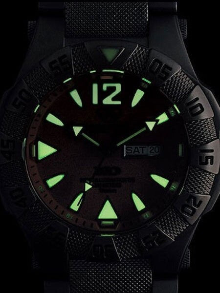 Reactor Gamma Ti 300 Meter Dive Watch with Never Dark Illumination and Black Titanium Case #52501