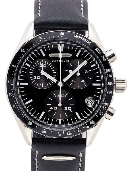 Graf Zeppelin Aviator-Style Chronograph, Black Line Watch #7286-2
